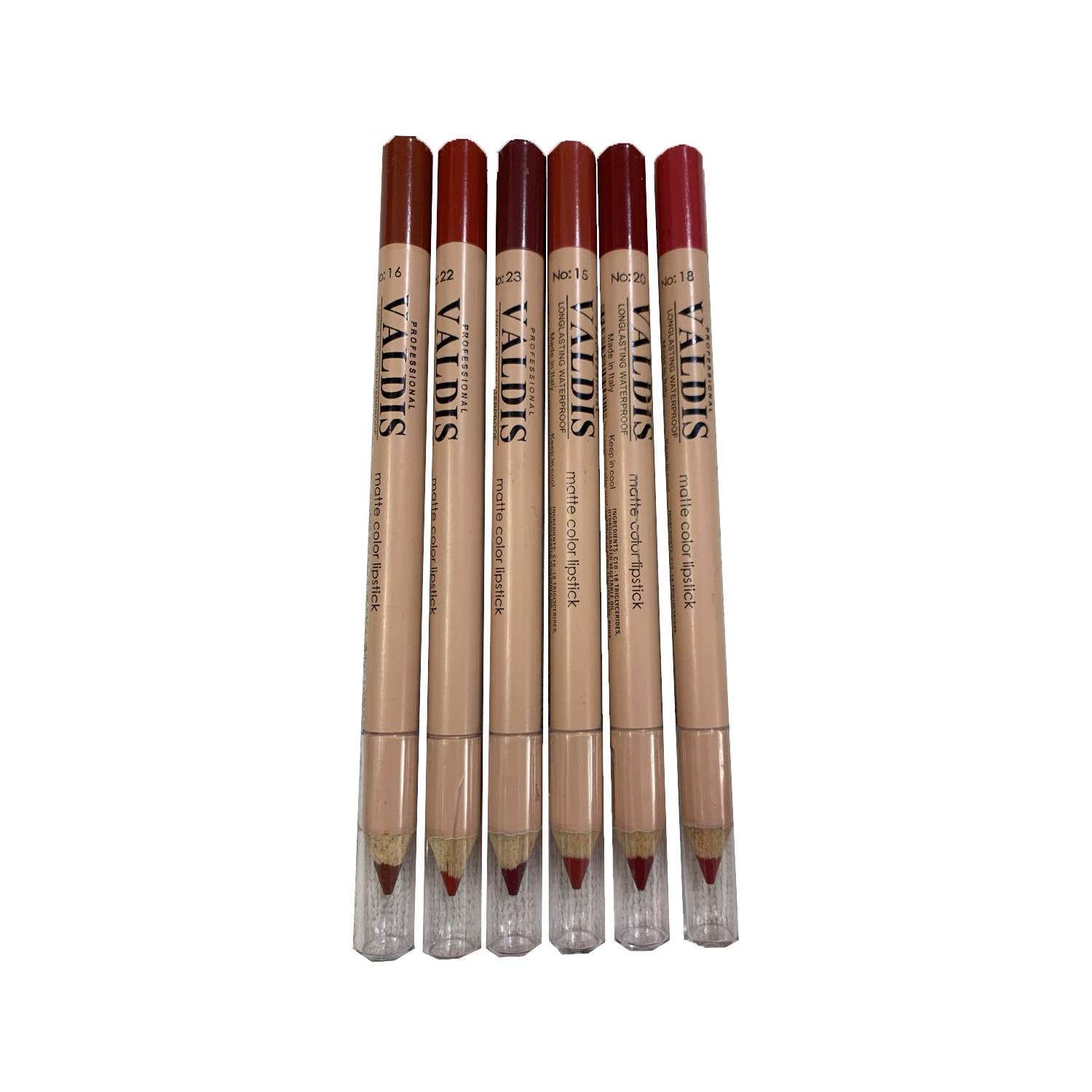 رژ لب مدادی والدیس مدل a60 مجموعه 6 عددی