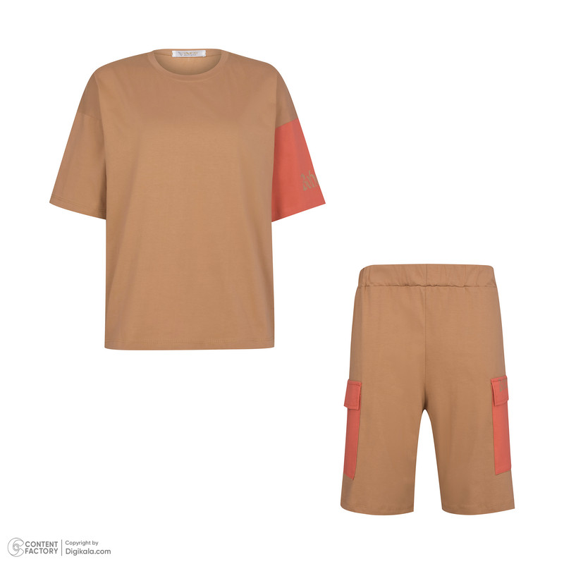 ست تی شرت و شلوارک زنانه لوینت  مدل پازل