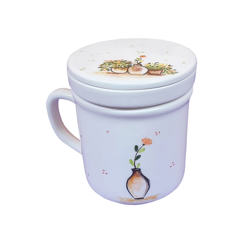 ماگ دمنوش سرامیکی طرح گل کد MG22