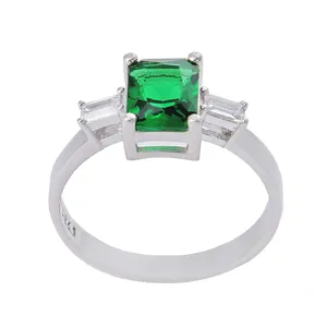 انگشتر نقره زنانه بازرگانی میلادی مدل کوارتز تراش جواهری رکاب رادیوم کد AWR_1133