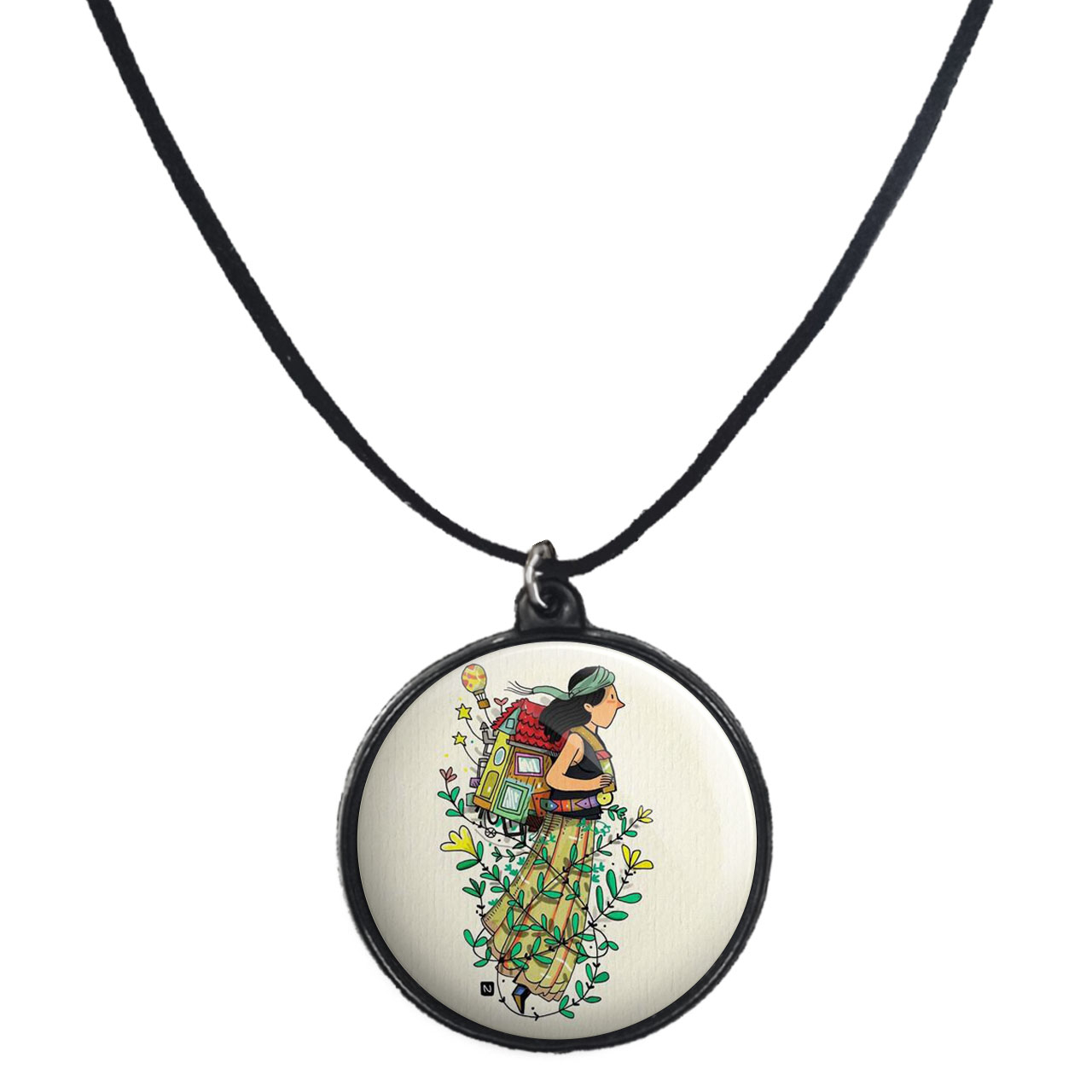 گردنبند پرمانه طرح دخترونه کد pmb.4329 مدل دو طرفه