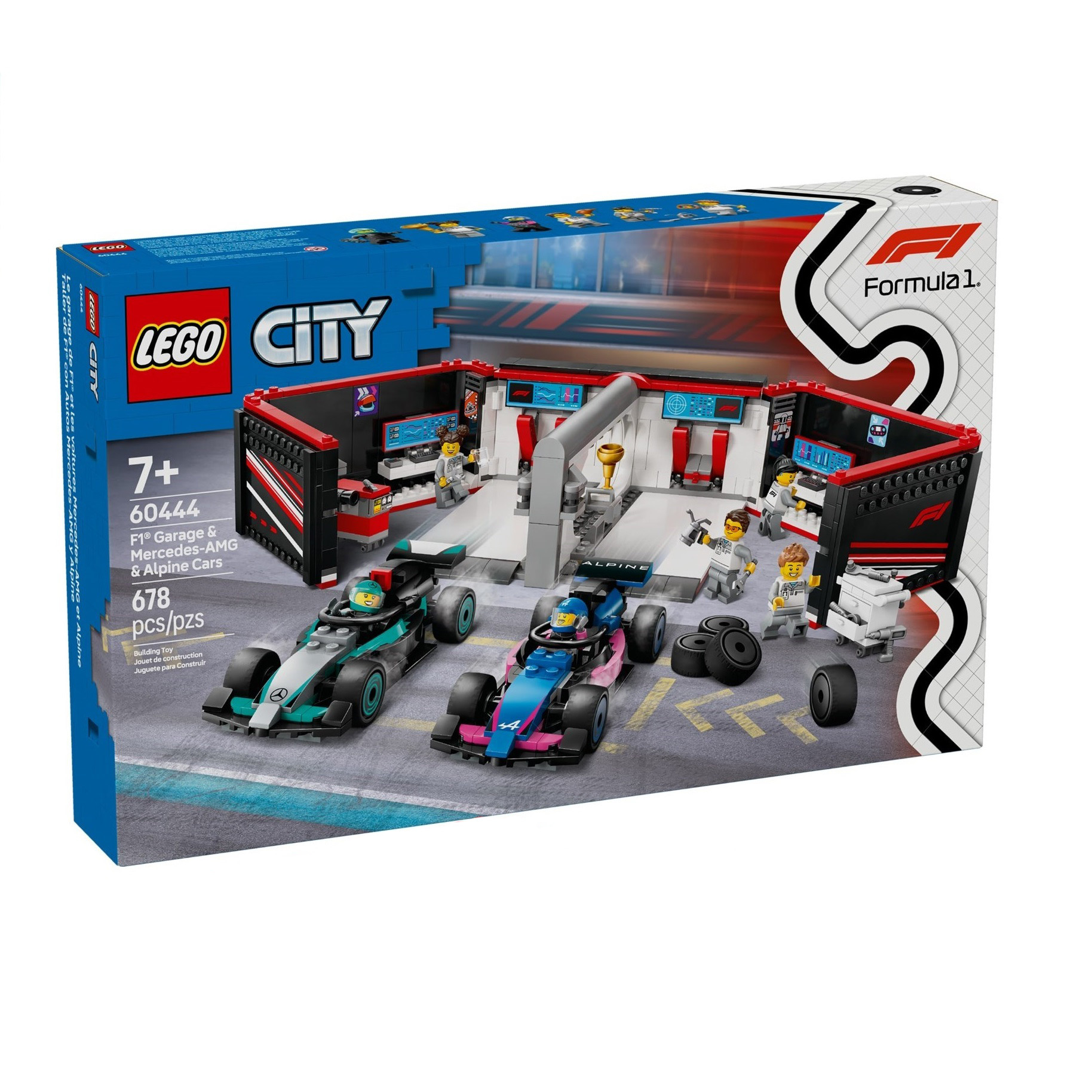 لگو 678 تکه سری سیتی مدل F1 Garage N Mercedes-AMG N Alpine Cars کد 60444
