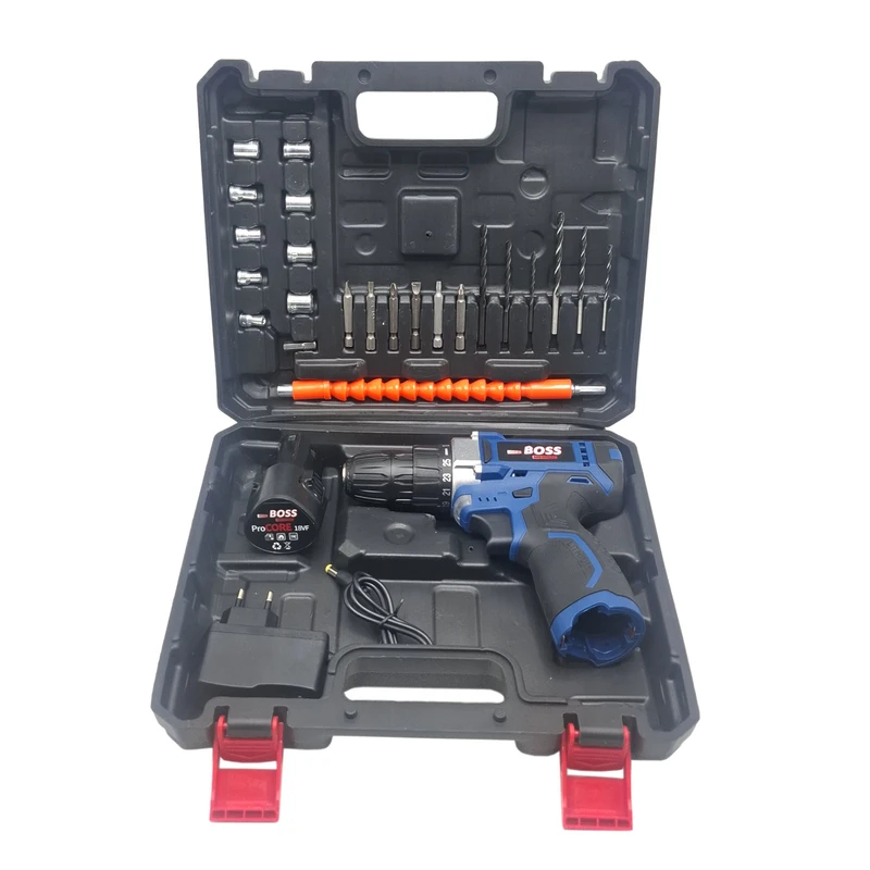 مجموعه 27 عددی دریل پیچ گوشتی شارژی صنعتی 10 میلی متری 18ولت باس مدل 18V کد 1