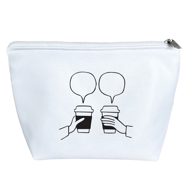 کیف لوازم آرایش دخترانه خندالو مدل قهوه و گپ کد 7686