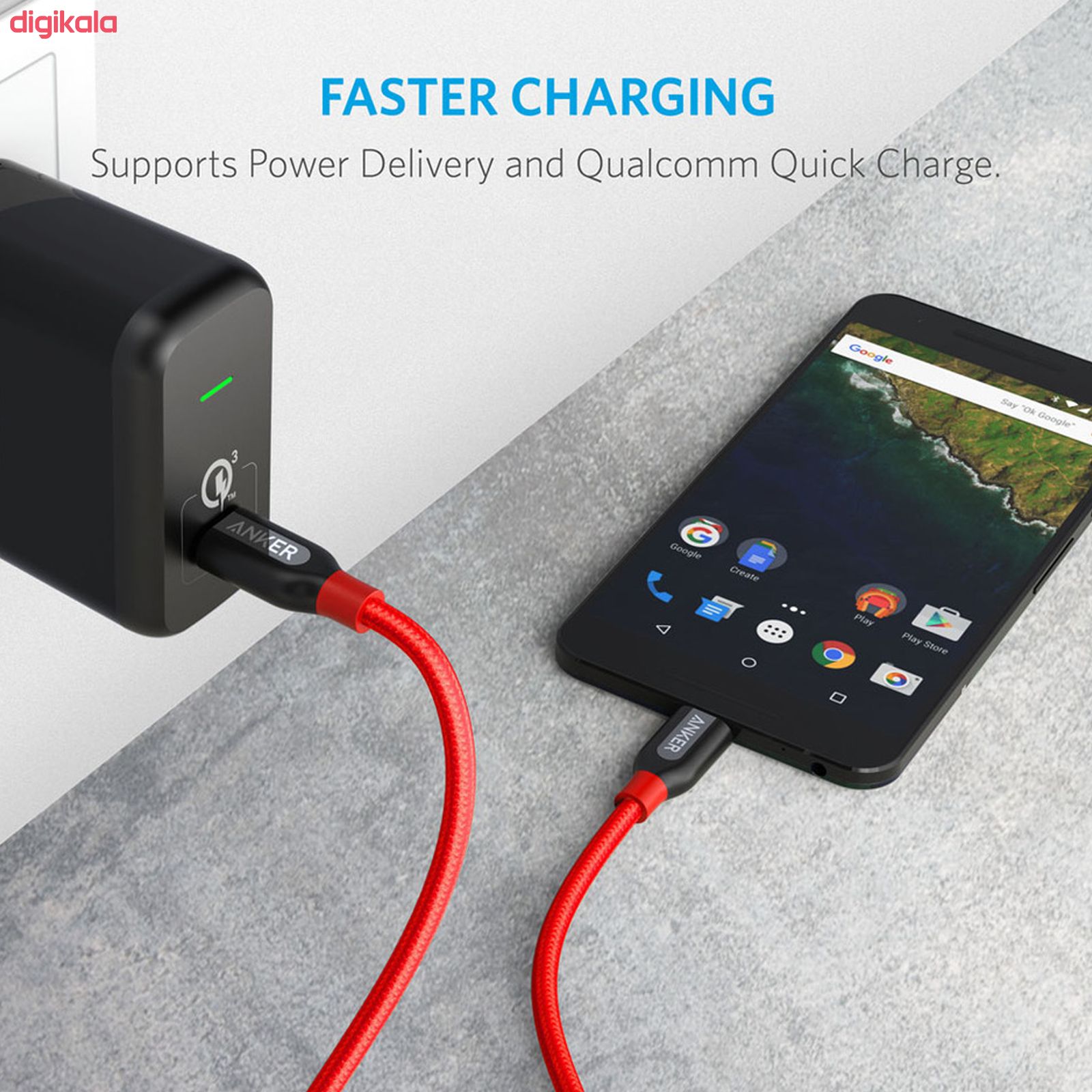 کابل تبدیل USB-C به USB-C انکر مدل PowerLine Plus طول 0.9 متر main 1 6