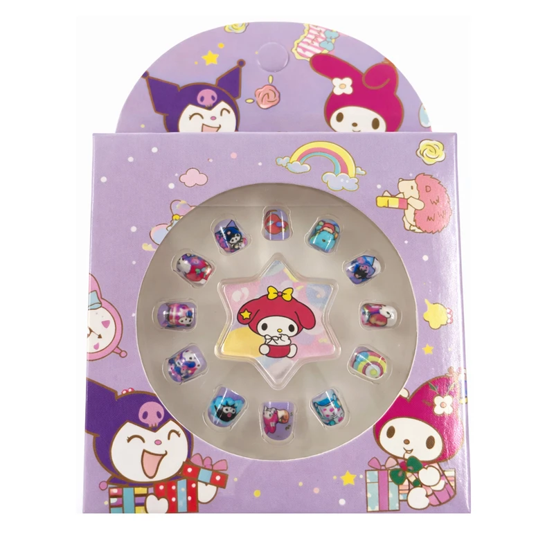 ناخن مصنوعی دست کودک مدل کرومی و دوستان بسته ۱۲ عددی