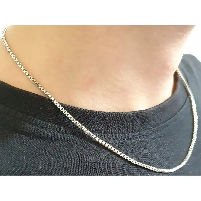 زنجیر نقره مردانه مدل ونیزی کد 8.88