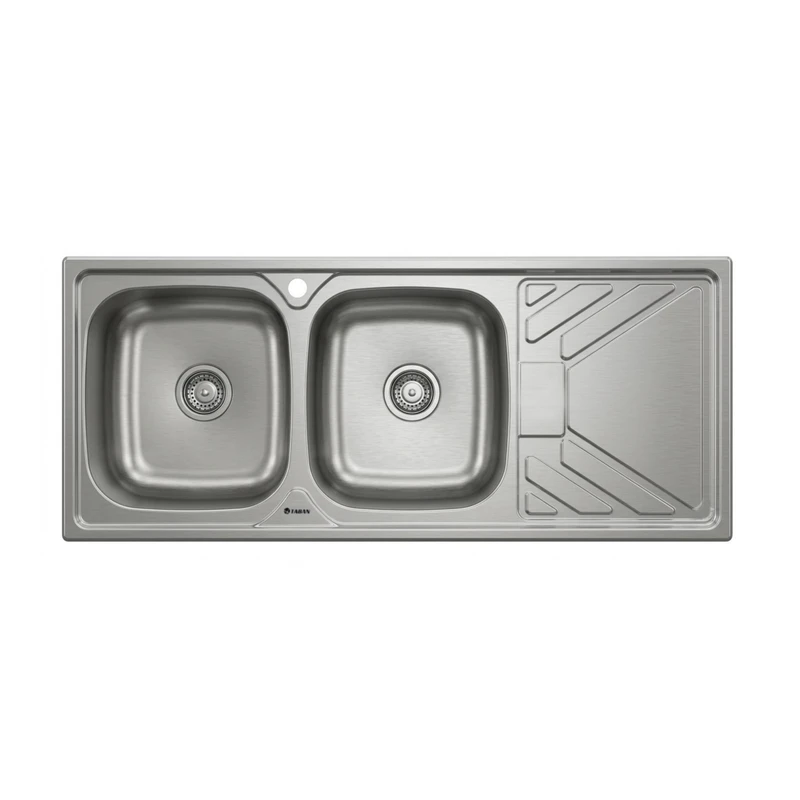 سینک ظرفشویی استیل روکار دو لگنه مدل TF9106