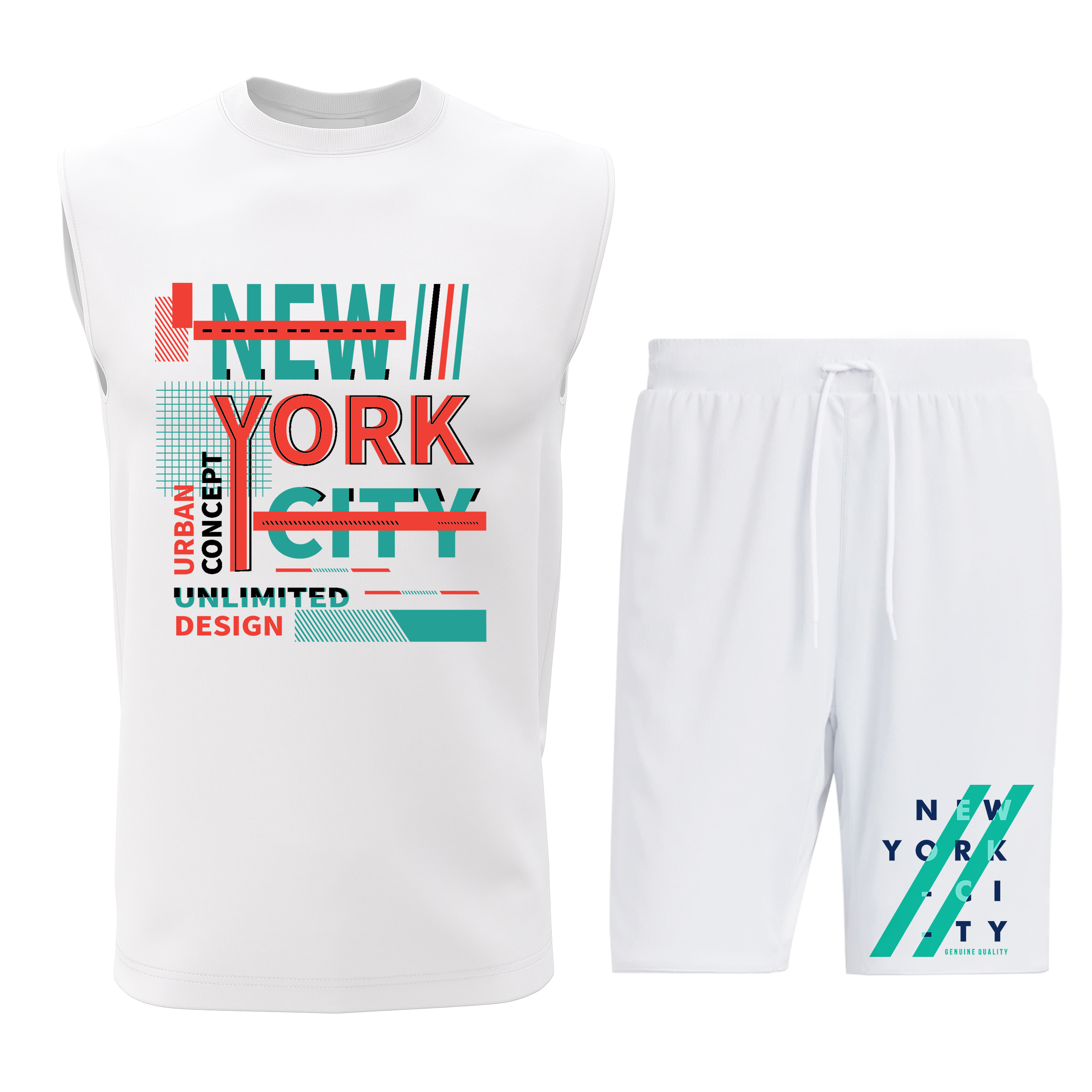 ست تاپ و شلوارک مردانه طرح نیویورک مدل N014W