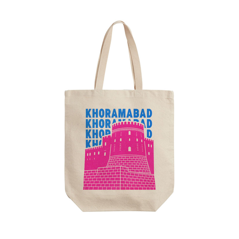 ساک خرید ترمه طراحان ایده مدل نماد قلعه فلک الافلاک خرم آباد کد map0091 - L