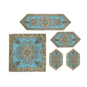 ست 5 تکه رومیزی ترمه یزد طرح افشاری کد 6000769