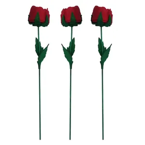 گل مصنوعی مدل رز نمدی بسته 3 عددی