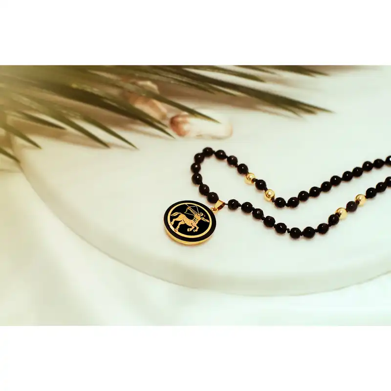 گردنبند زنانه مارک گلد طرح ماه تولد آذر کد TS309