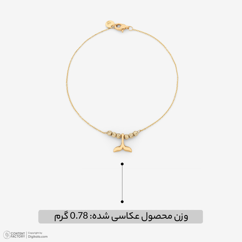 دستبند زنجیری طلا 18 عیار زنانه گالری طلای مهرسین مدل دم وال