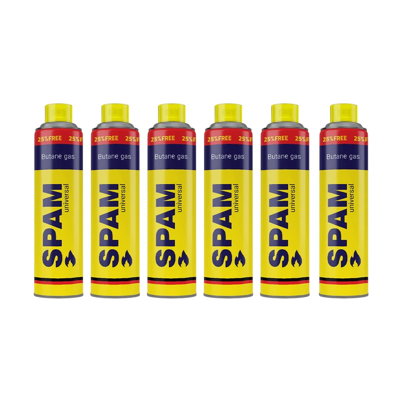 گاز فندک اسپم مدل universal حجم 300 میلی لیتر مجموعه 6 عددی