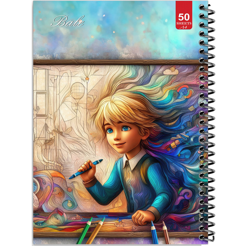 دفتر نقاشی 50 برگ انتشارات بله طرح پسر طراح کد A4-L171