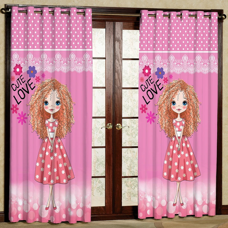 پرده مدل دختر مخمل  پانچی کد 1110 سایز 200x140 سانتی متر