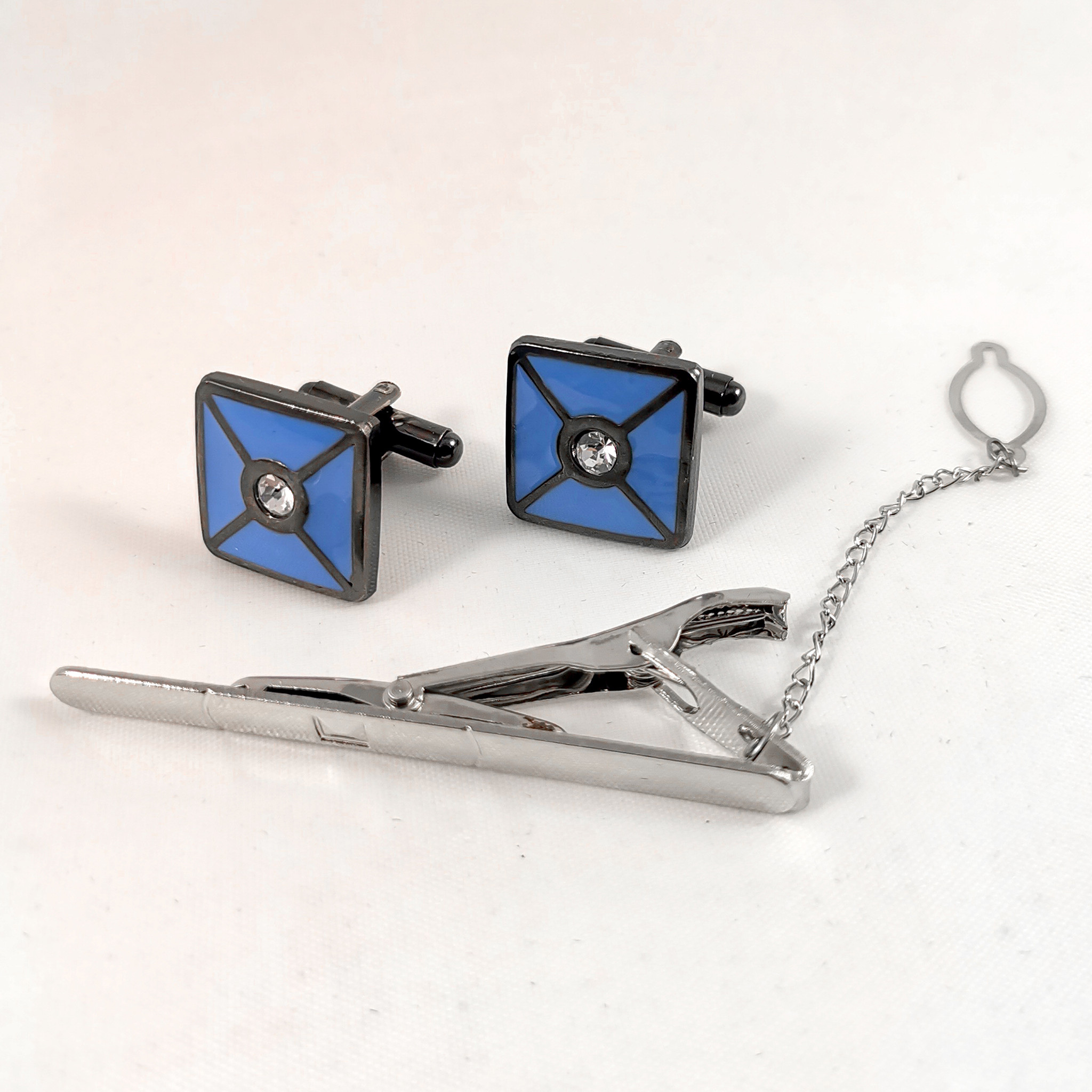 ست دکمه سردست و گیره کراوات مردانه مدل 498