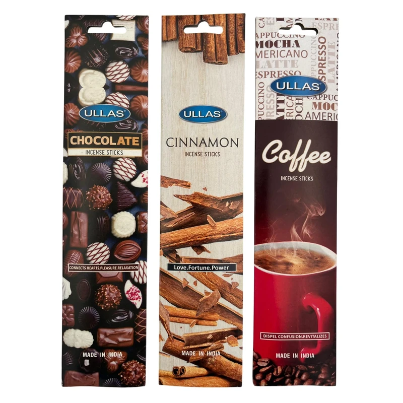 عود الاس مدل شاخه ای رایحه دارچین و قهوه و شکلات مجموعه ۳ عددی