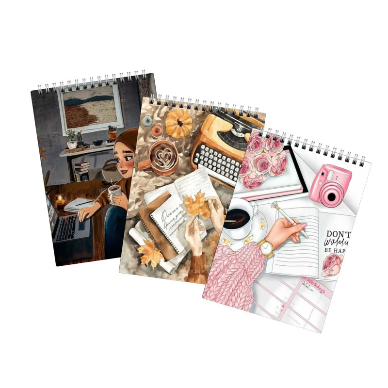 دفتر نقاشی 40 برگ لالالی لو طرح دختر و قهوه کد 49 مجموعه 3 عددی