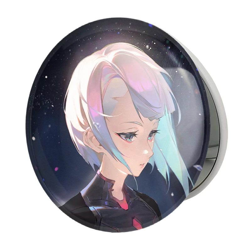 آینه جیبی خندالو طرح لوسی انیمه سایبرپانک مدل تاشو کد 23963 