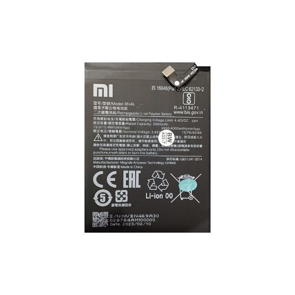 باتری موبایل مدل BN46 ظرفیت 4000 میلی آمپر ساعت مناسب برای گوشی موبایل شیائومی Redmi Y3/Redmi 7/Note 6/Note 7 Pro/Note 8