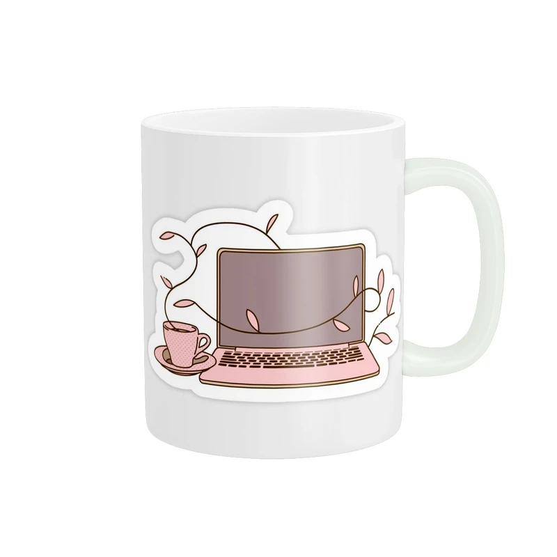 ماگ پاد آفرین مدل لب تاپ و ماگ و گیاه کد 1031