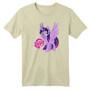 تی شرت آستین کوتاه بچگانه مدل اسب شاخدار رنگ کرم