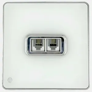 پریز تلفن دوقلو صنایع آسیا الکتریک مدل YWS