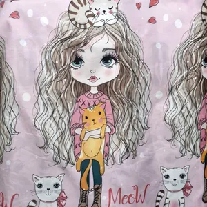 پارچه ملحفه عرض 2.4 متر مدل عروسکی رنگ صورتی روشن