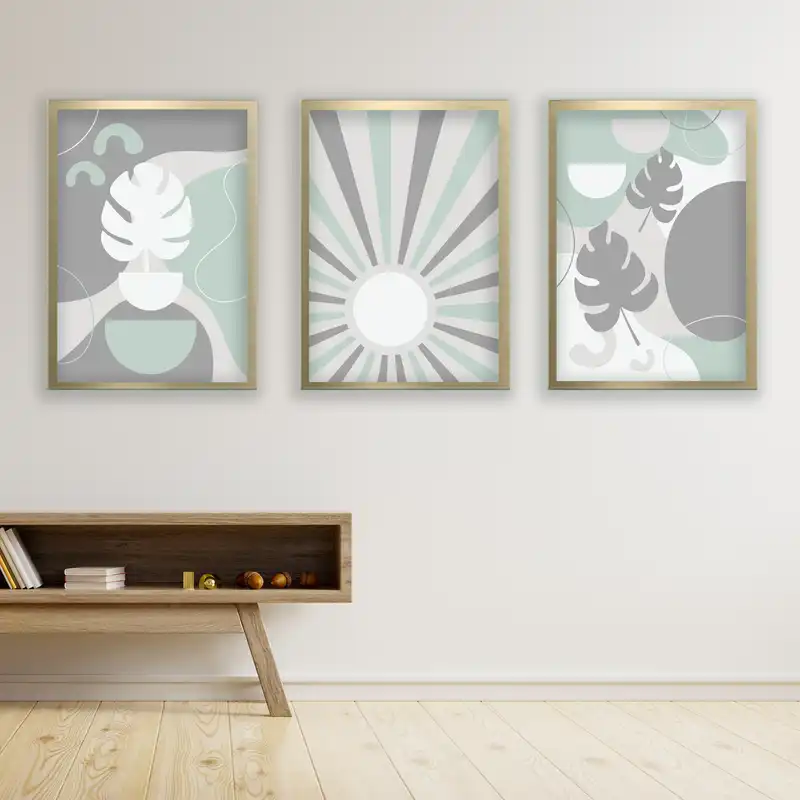 تابلو مدل مینیمال دکوراتیو کد LA-G30136 مجموعه 3 عددی