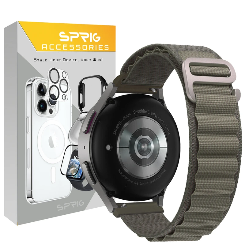 بند اسپریگ مدل Army Alpine مناسب برای ساعت هوشمند سامسونگ Watch 3 size 41mm / Galaxy Watch 4 40mm / watch 4 42mm / watch 4 44mm / watch 4 46mm