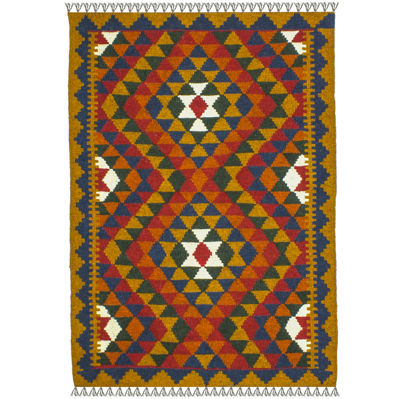 گلیم دستبافت یک و نیم متری مدل ذرنیم کد 1412