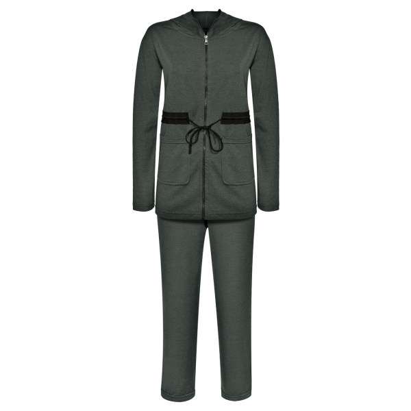 ست سویشرت و شلوار ورزشی زنانه ساروک مدل S&SHZKK011 رنگ دودی