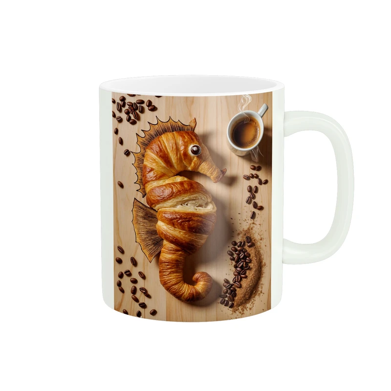 ماگ طرح کروسان بشکل اسب دریایی کد M116