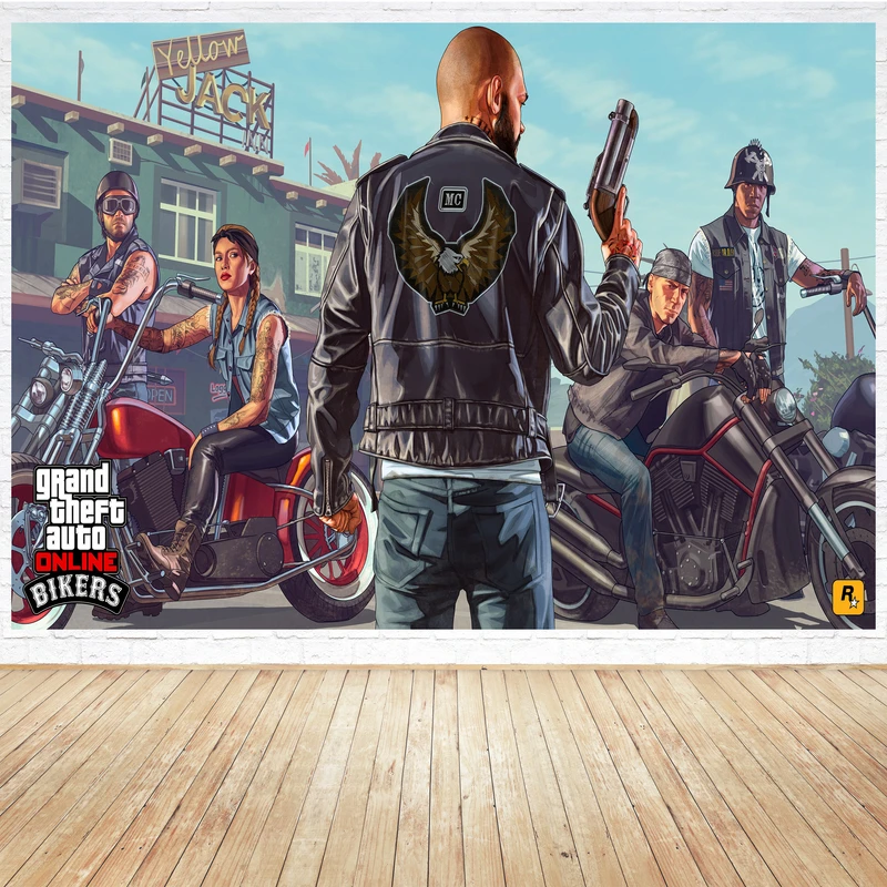 تابلو شاسی مدل گیمینگ game طرح پوستر بازی کامپیوتر ی محبوب جی تی ای GTA کد 1080