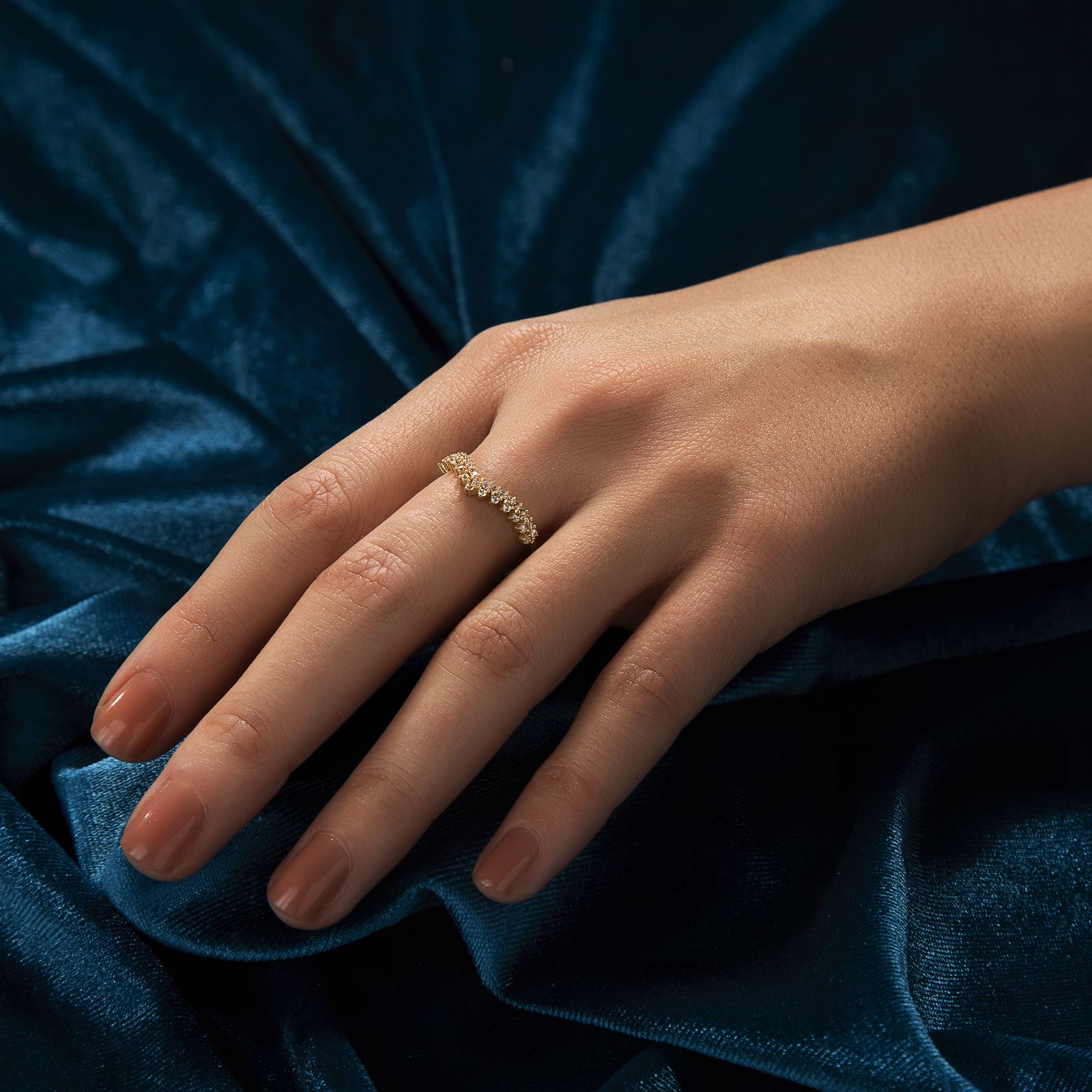 انگشتر طلا 18 عیار زنانه جواهری سون مدل 3352 - - 2