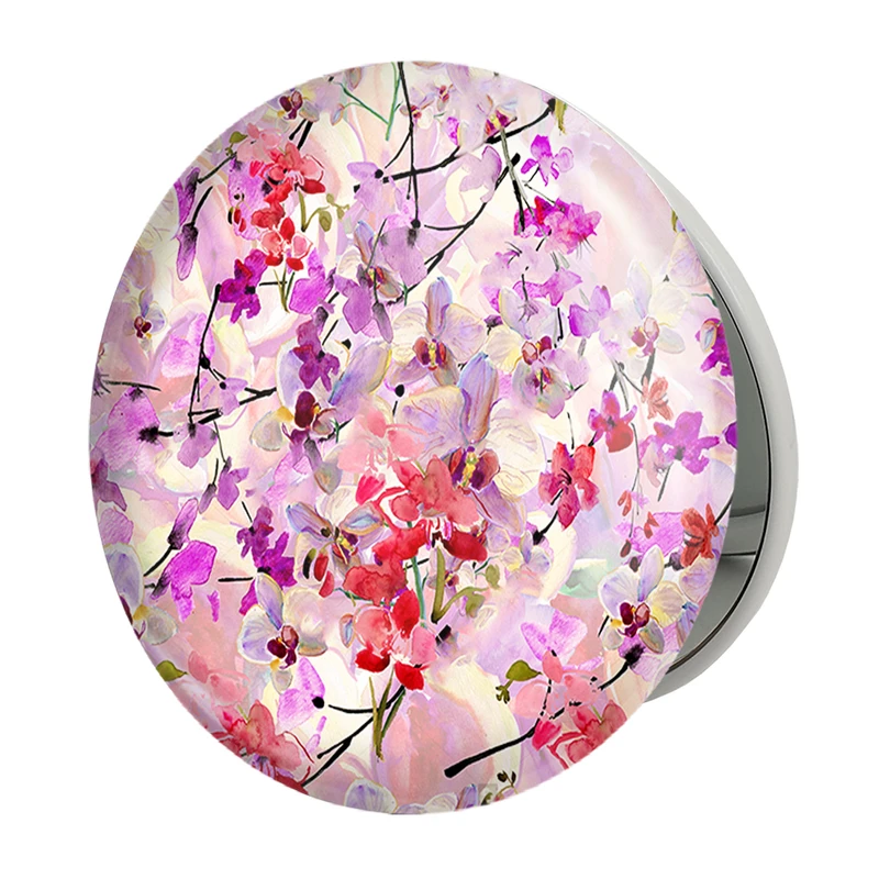 آینه جیبی خندالو طرح شکوفه مدل تاشو کد 5462 