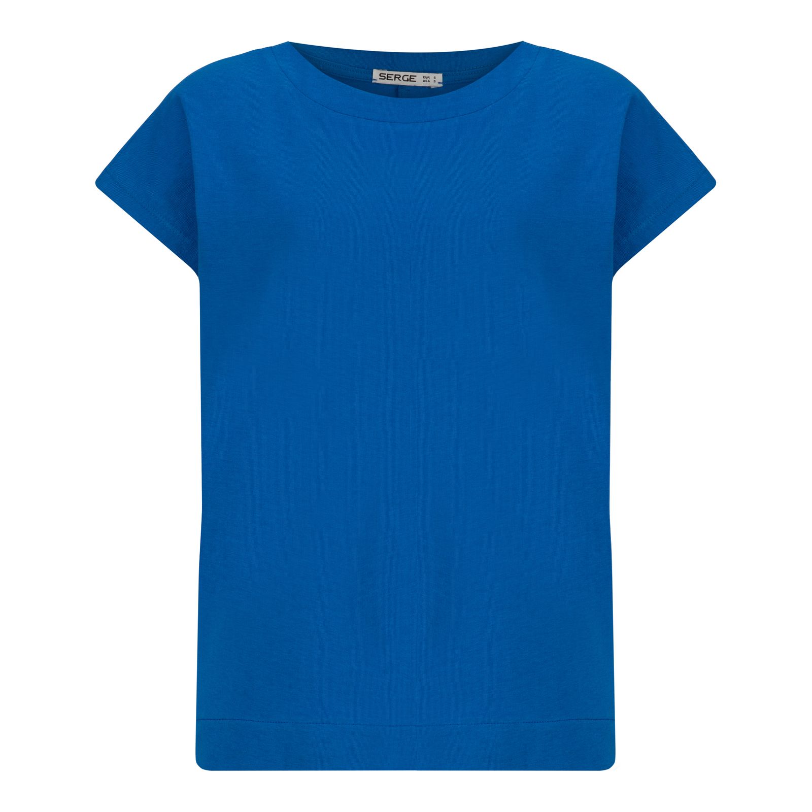 تی شرت آستین کوتاه زنانه سرژه مدل  یقه گرد کد 203367 رنگ آبی