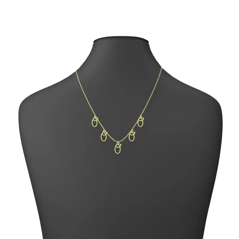 گردنبند طلا 18 عیار زنانه مدوپد مدل حرف O کد RNA17031