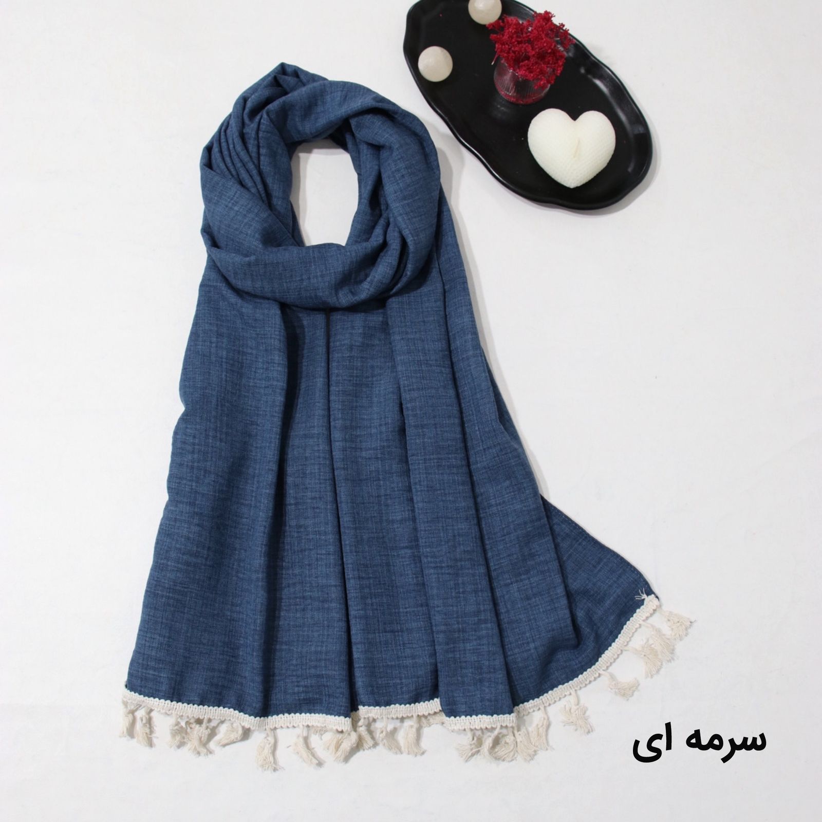 شال زنانه مدل نخی وارداتی طرح ساده حاشیه دار کد ana-4012 -  - 2