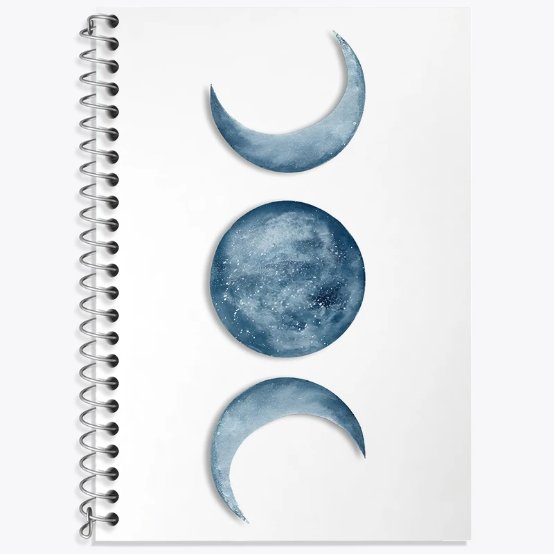 دفتر زبان 50 برگ خندالو مدل سه خط طرح ماه (Moon) کد N3110