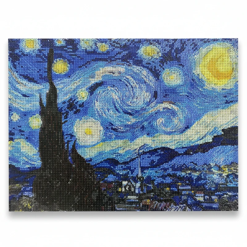 بازی آموزشی مدل بوم نقاشی الماسی بزرگسال طرح شب پر ستاره کد C3451