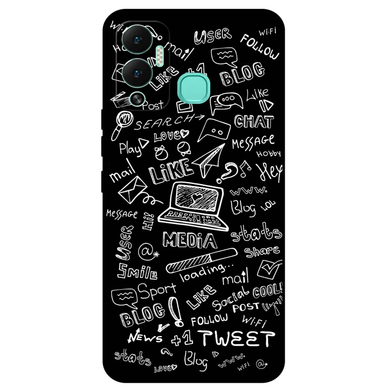کاور مگافون طرح رسانه های اجتماعی مدل 1898 مناسب برای گوشی موبایل اینفینیکس Hot 12 Play