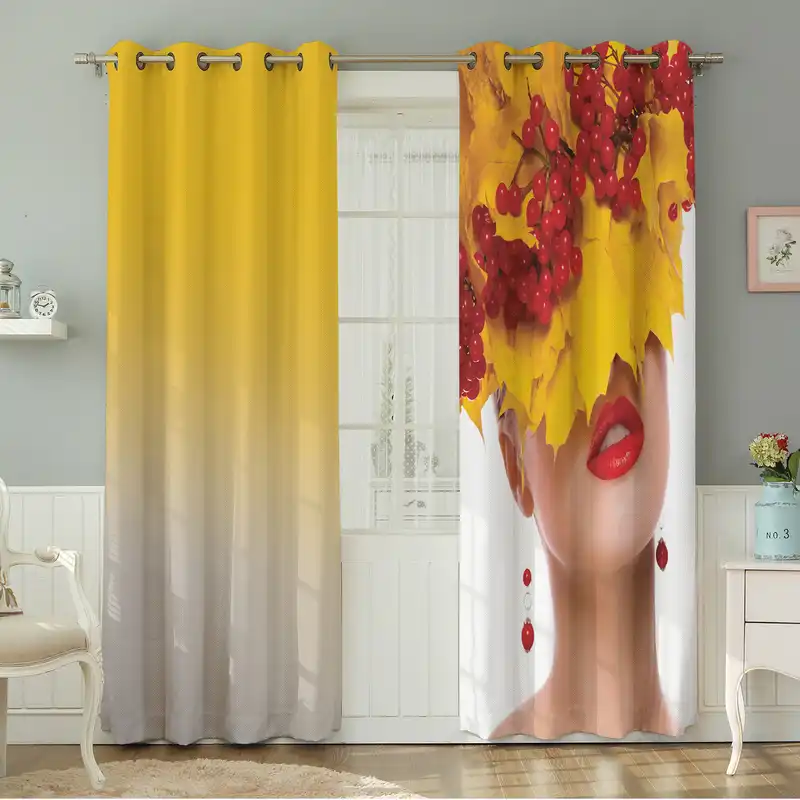 پرده نیروانا طرح چهره مدل مخمل کد 8871 سایز 140×280 سانتی متر