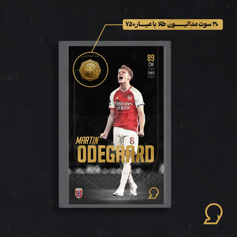طلا گرمی 18 عیار سوت مدل Martin odegaard طرح کارت فوتبالی 2025 کد SO10079  