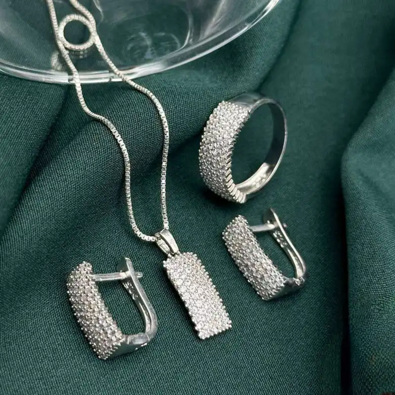 نیم ست نقره زنانه مدل پرنس BARF 18