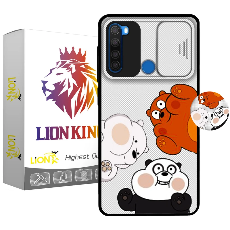       کاور لاین کینگ مدل Pandaloopi مناسب برای گوشی موبایل شیائومی Redmi Note 8 به همراه پایه نگهدارنده