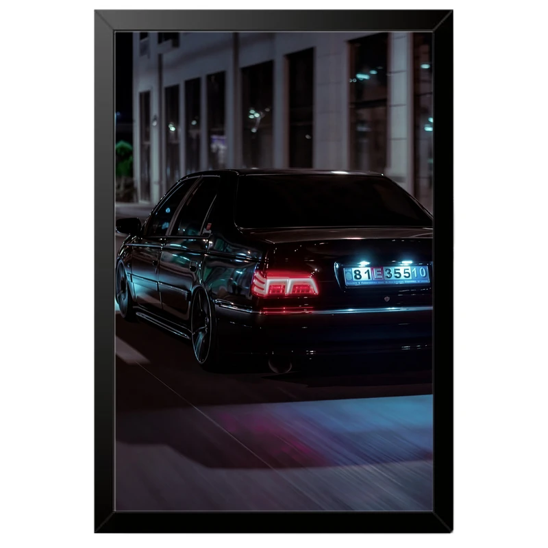 تابلو بکلیت طرح ماشین و خودرو پژو پارس مدل B-po2091 فریم مشکی