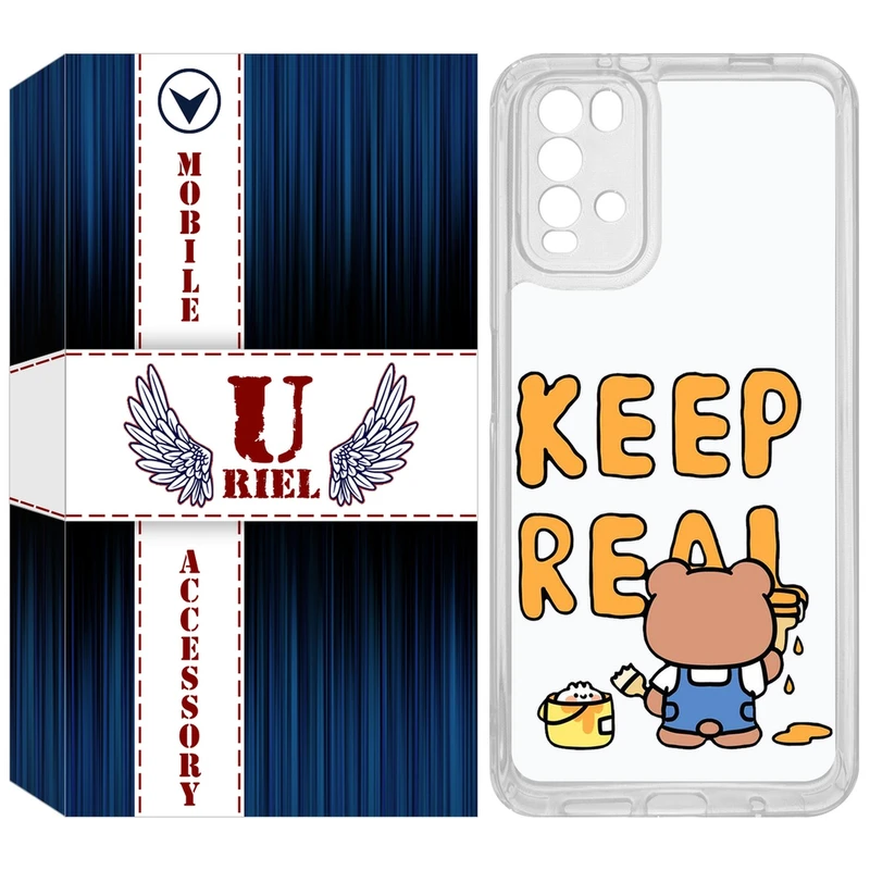 کاور یوریل مدل Clear کد 15 طرح خرس مناسب برای گوشی موبایل شیائومی Redmi 9T / Poco M3